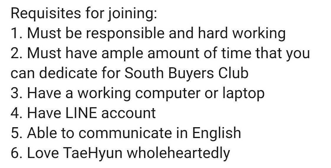 Join South Buyers Club!☺️ DM us if interested in being part of our staff, we'll ask you a few questions & please keep in mind the following: