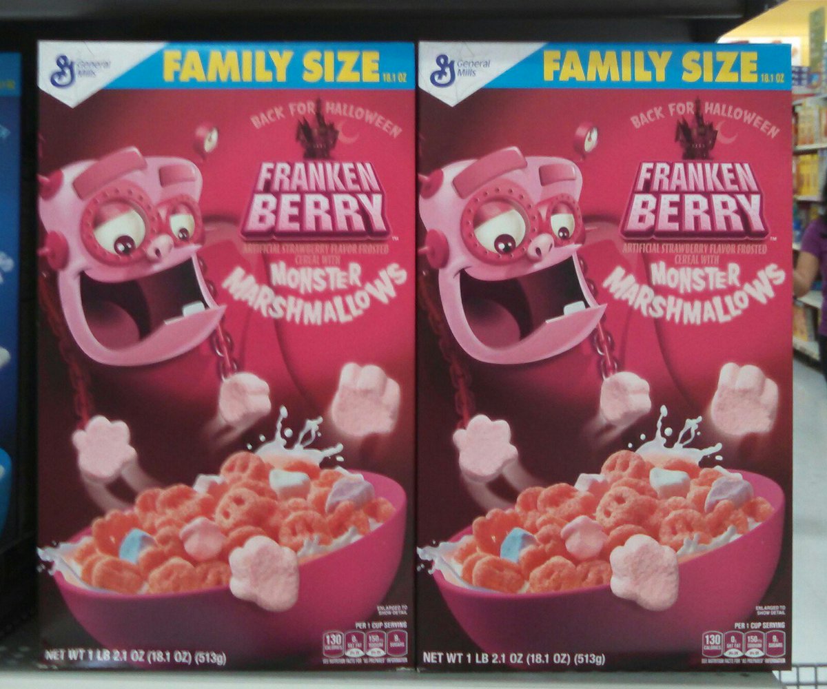 Couldn't help but think of @mikeyway. Wonder if @KristinColby loves #frankenberrycereal too.