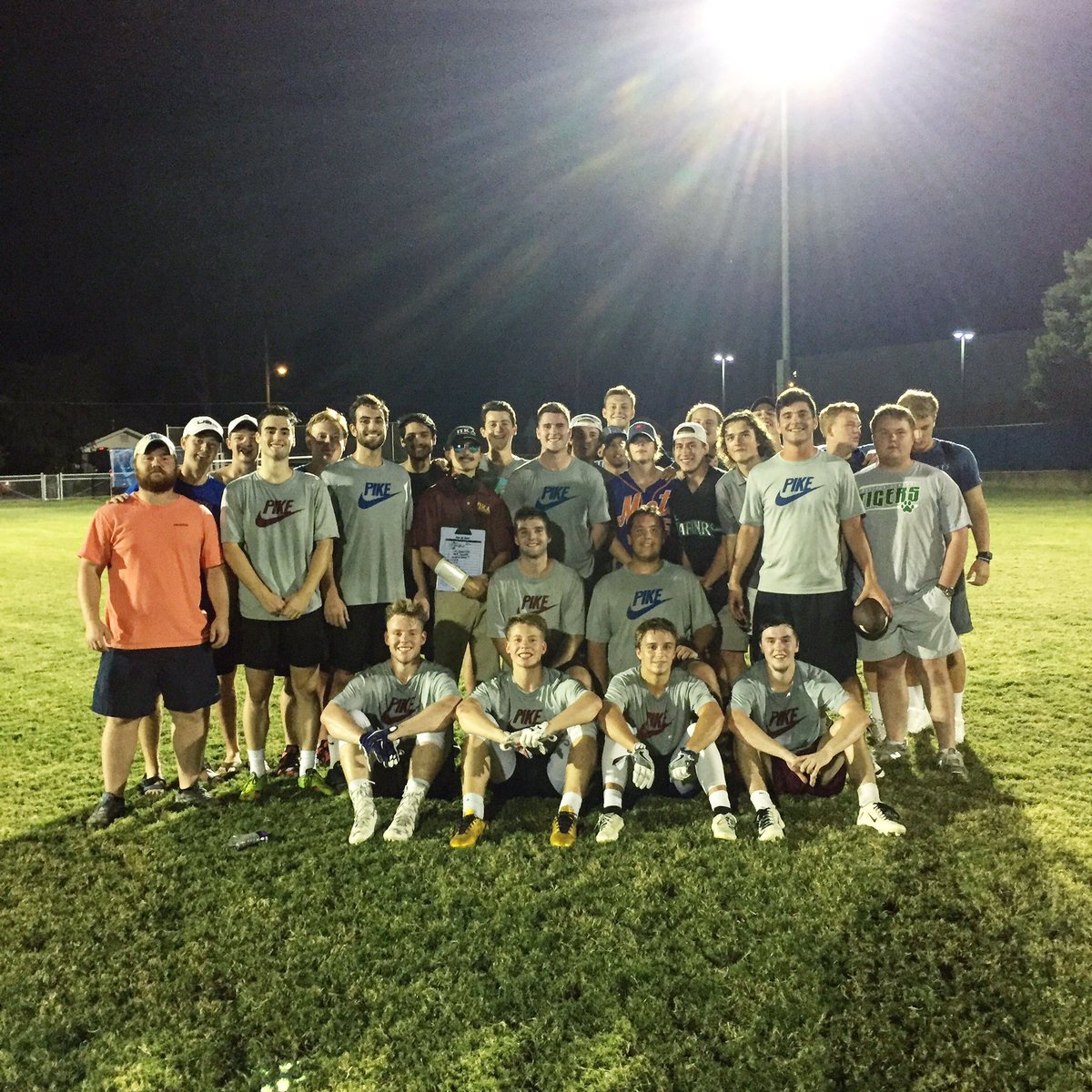 Another year, another W against <a href="/SigEpMemphis/">SigEp Memphis</a> 🏈 PIKE 20, Sig Ep 12. #DoItForTheShirt #SLAthletesG #RushPIKE