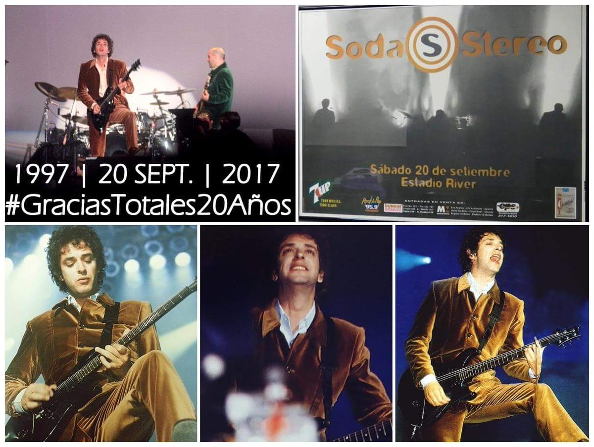 FlacoStereo's tweet photo. SODA STEREO | 20 Años del mítico #GraciasTotales. El 20 de Septiembre de 1997 la banda + grande de Latinoamérica se despedía en River, BsAs https://t.co/OO7EPphdhS