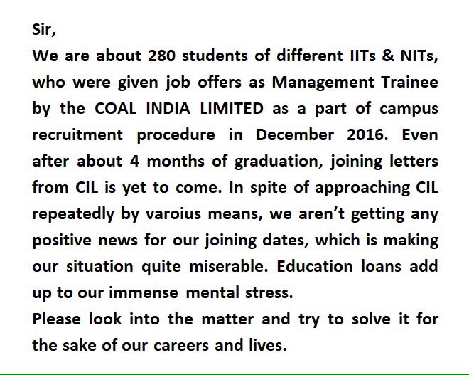 Jitendr72521775's tweet photo. Waiting is killing us from inside
#CILcampusrecruitment @PiyushGoyal @CoalIndiaHQ @CoalMinistry @PMOIndia @narendramodi @rashtrapatibhvn https://t.co/TdGM3iS8D3