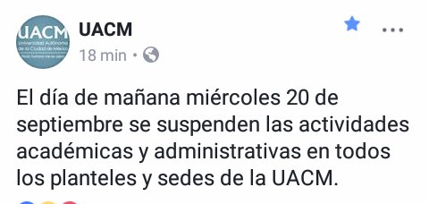 EscudoUACM's tweet photo. #Confirmado se suspenden actividades en todos los planteles y sedes de la #UACM hasta nuevo aviso. https://t.co/jTeHD48GLg