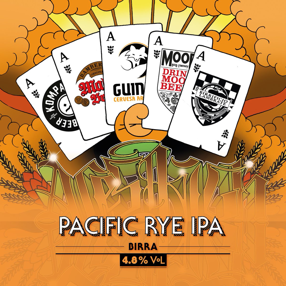 #AcesHigh, European Collab. <a href="/BirriLambrate/">Birrificio Lambrate</a> <a href="/drinkmoorbeer/">Moor Beer Co.</a> <a href="/KompaanBier/">Kompaan Bier</a> #Mahr'sBräu