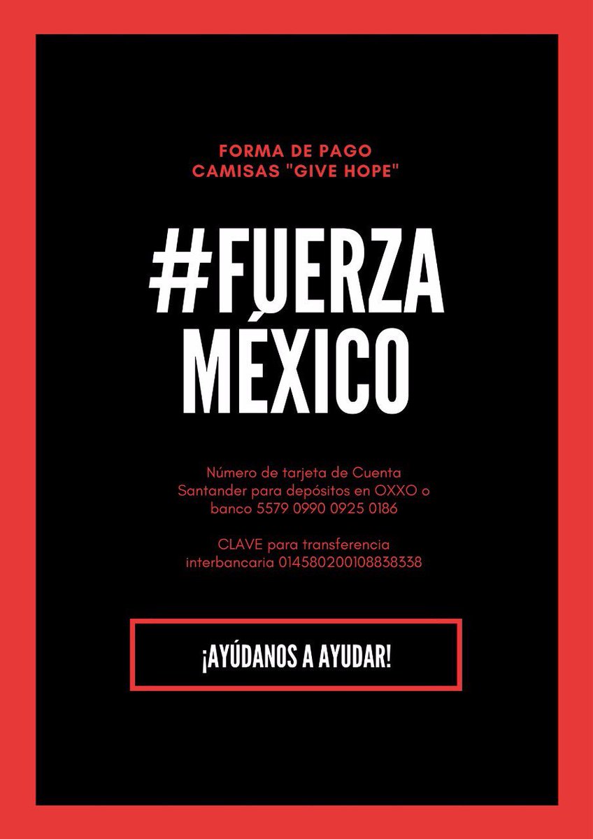 JorgeMolina06's tweet photo. En la compra de una playera de #fuerzamexico el 100% de tu compra será donado 🇲🇽🇲🇽 https://t.co/TZyHRJqIaJ