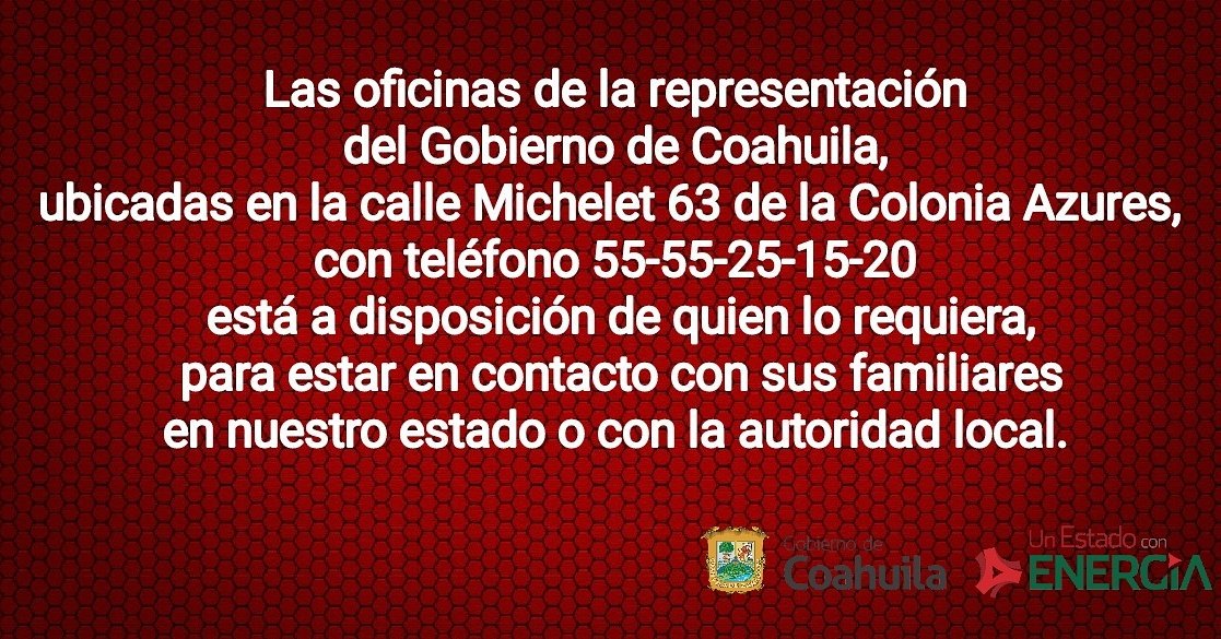 GobDeCoahuila's tweet photo. En #CDMX la oficina de representación del Gobierno de #Coahuila https://t.co/jotxjuZvZc