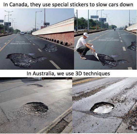 only_specs's tweet image. Good to know we are so far advanced in Australia :) LOL #roadworks #trafficcalming