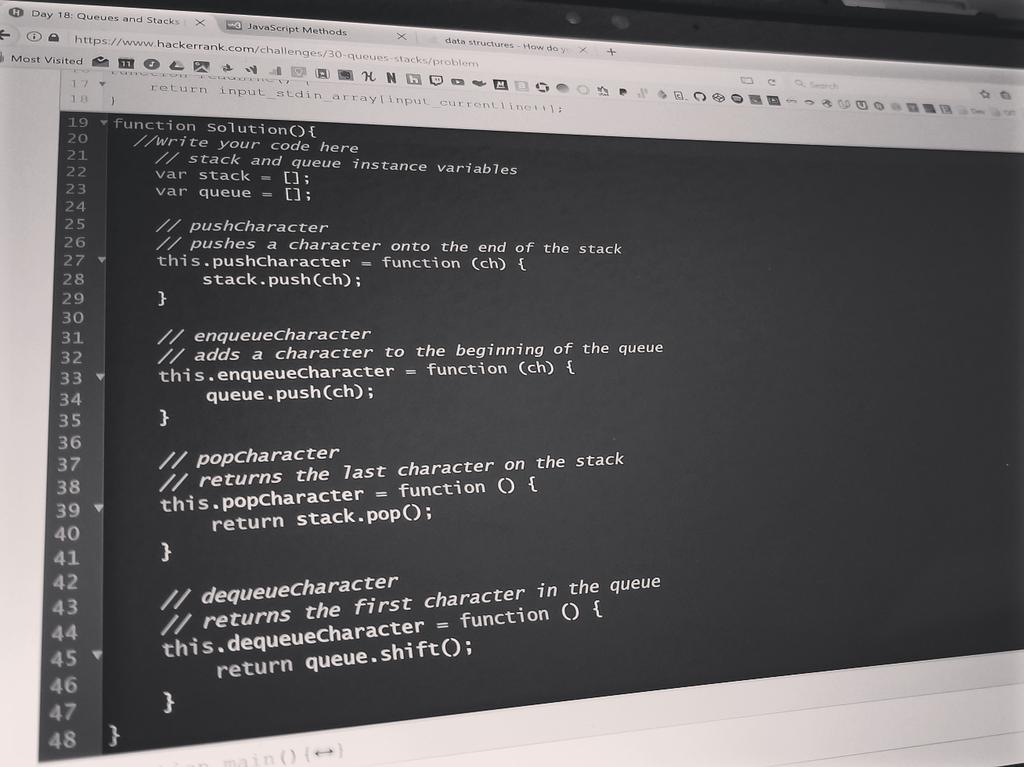 AndrewCoomes's tweet image. 139/365 Stacks n queues
#codeyearchallenge #day139 #javascript #webdev #hackerrank #programmerrepublic #codeislife #worldcode