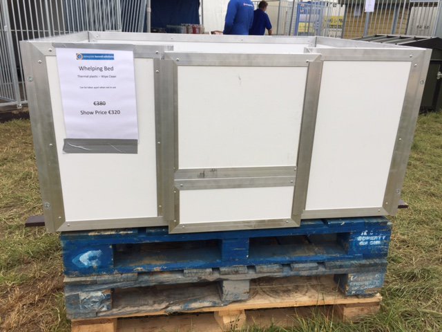 Slaneyside's tweet image. Easy to assemble Thermal Whelping Beds. Reduced from €370 to 320 till Thursday. We're at Stand 77 #Ploughing17. Call or email to reserve.