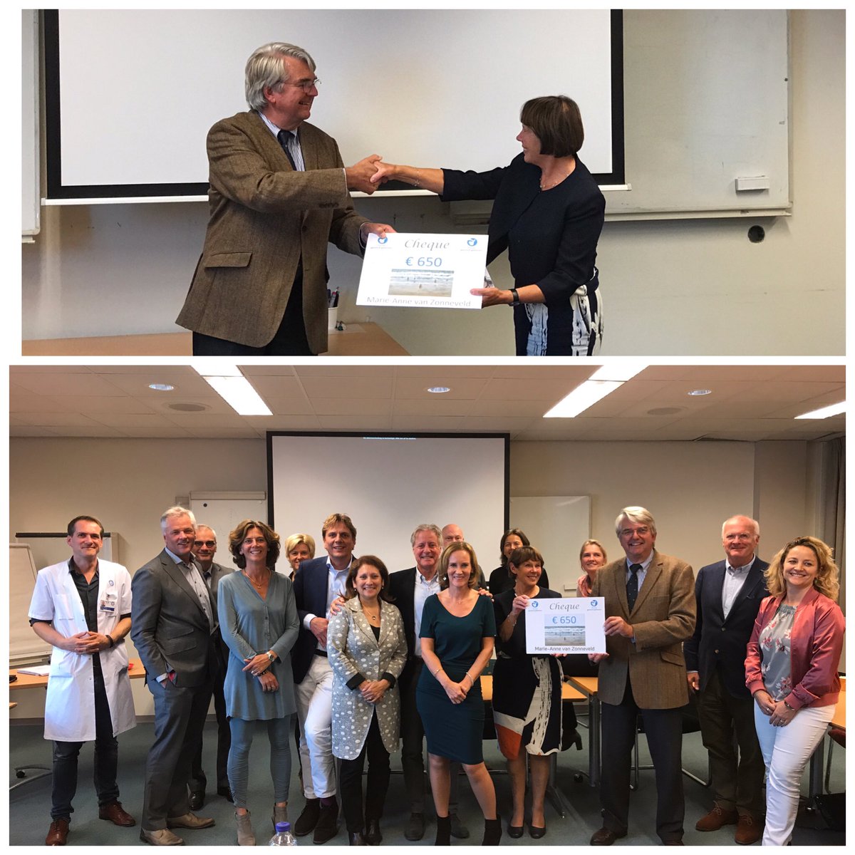 Marie-Anne van Zonneveld schilderde  'Pootje Baden'. De opbrengst €650 doneerde zij  #steun #onderzoek #doneer ook bit.ly/2pK0vj2