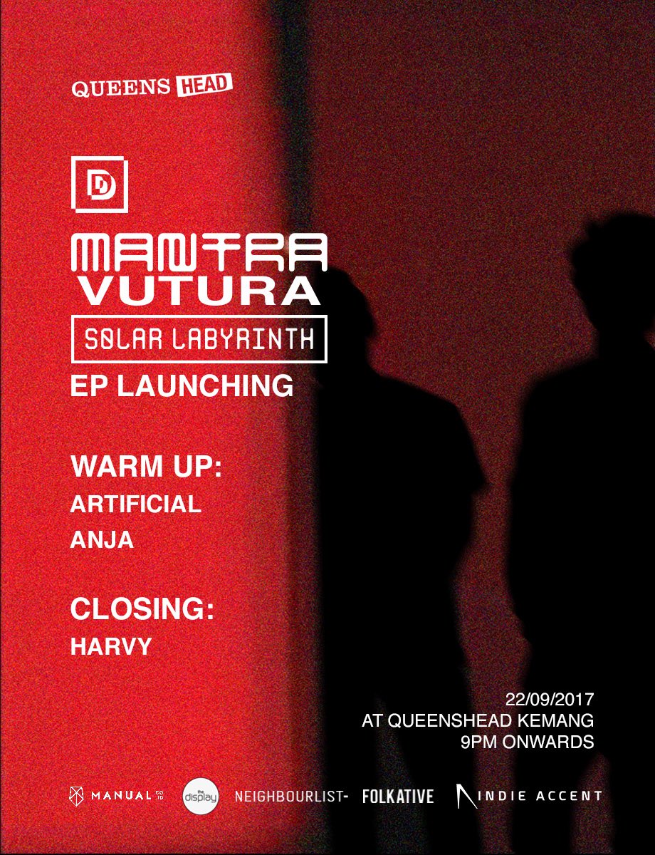 Double Deer Music (@doubledeermusic) on Twitter photo Our new sign Mantra Vutura will unleashed their EP #SolarLabyrinth this friday at <a href="/queensheadjkt/">QUEENS HEAD</a>
Come through, its free! Our new sign Mantra Vutura will unleashed their EP #SolarLabyrinth this friday at <a href="/queensheadjkt/">QUEENS HEAD</a>
Come through, its free!