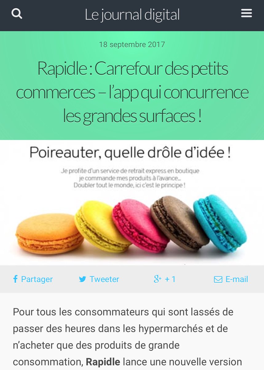 anonymagence's tweet photo. Merci #journaldigital pour @rapidle #foodtech #frenchtech #snacking #startups https://t.co/r7QzfCLlG4
