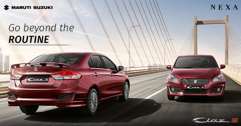 NexaExperience's tweet photo. Be sporty. Be playful. Go beyond the routine with #CiazS. Book a test drive: https://t.co/u2RHtVYFTO. #CiazSFactor https://t.co/kOUQlJQRTr