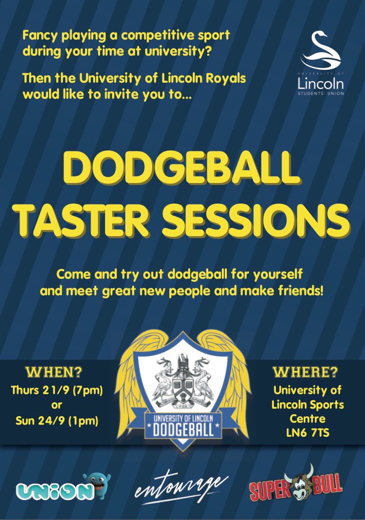 UoLDodge's tweet photo. Today is the sports fayre, come down and see us to find out more about the five D's of dodgeball @lincolnSU  @ULSU_Activities #Wearelincoln https://t.co/8TqJxwXa44