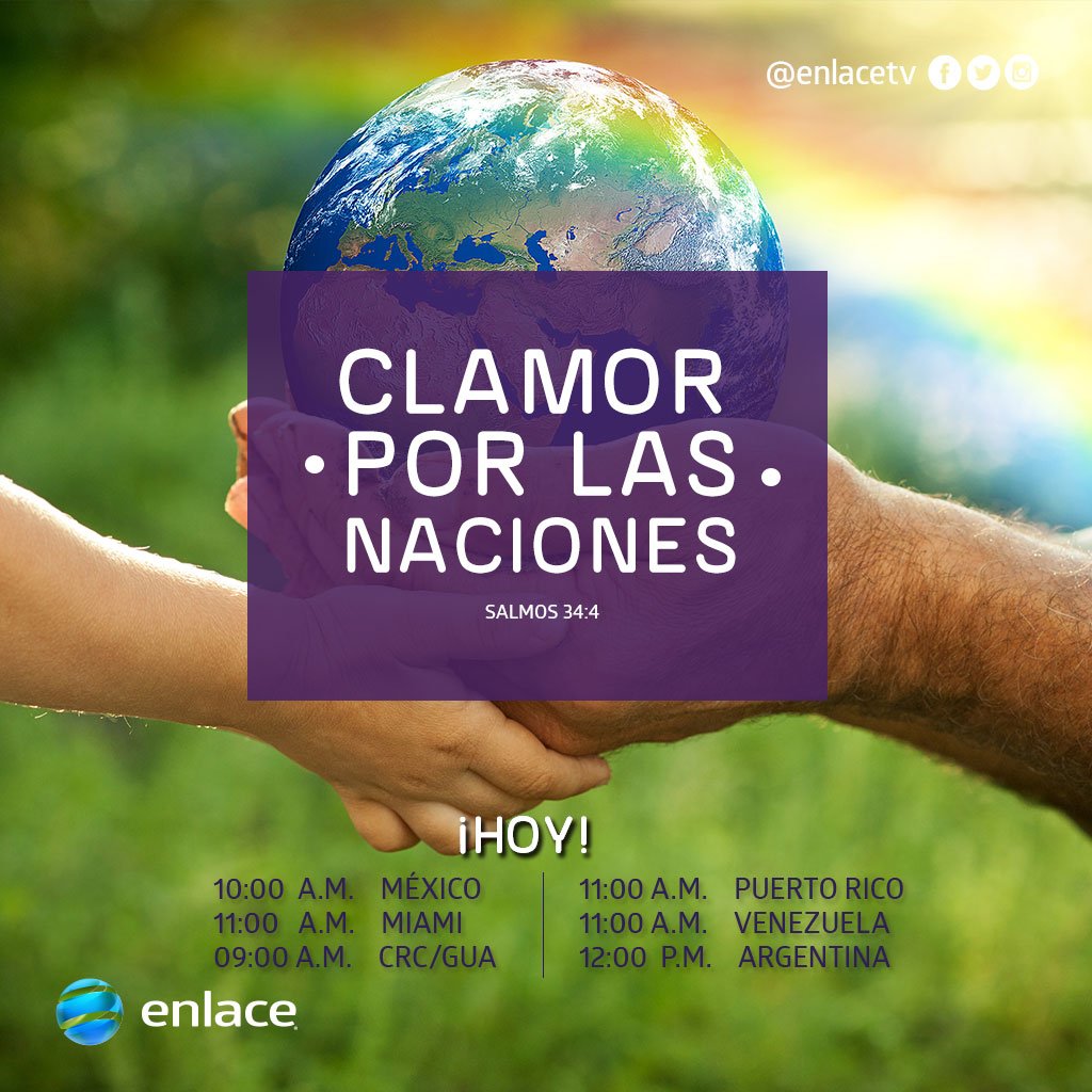 Hoy nos unimos en un #ClamorPorLasNaciones. Intercesores y hermanos en Cristo, unamos nuestras voces en oración a Dios. Dale RT y únete.