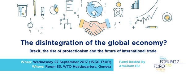 What future for international trade? Join us at the #WTOPublicForum on 27 September to discuss challenges &amp; opportunities. #InclusiveTrade