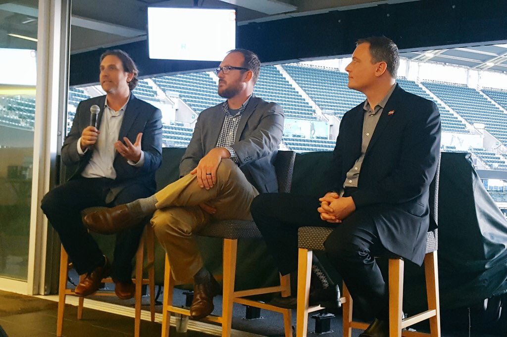 Tech_Elevator's tweet photo. BIG thank you to Neil Weiss of @Indians, Mike Conley of @cavs and Brandon Covert of @Browns for last night's #winningtech panel. https://t.co/mau5nTUFbq