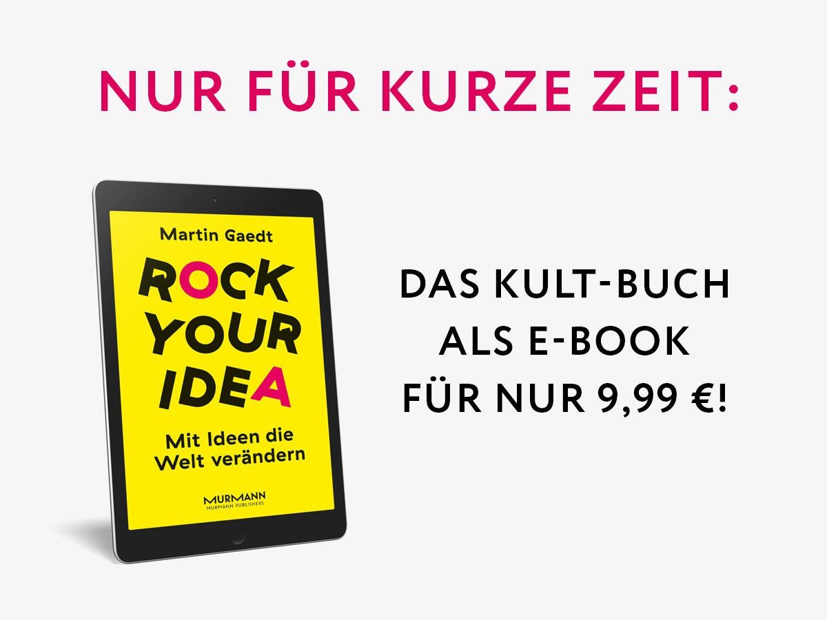 MurmannVerlag's tweet photo. Ideenrocker werden war noch nie so günstig! Das E-Book von @MartinGaedt gibt's zum Beispiel in unserem Verlagsshop: https://t.co/zMMdlzvUE8 https://t.co/tPYOcQcN8y