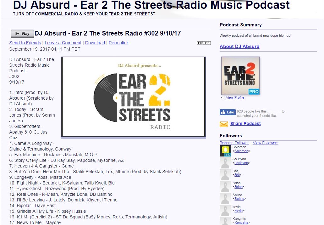 PhenomRadio's tweet photo. #MixAlert via #DjAbsurd "Ear 2 The Streets"  https://t.co/1jojHd85I6  *1KN #Jersey STREAM | PODCAST | DOWNLOAD | DV8 https://t.co/M7BOiN73dj