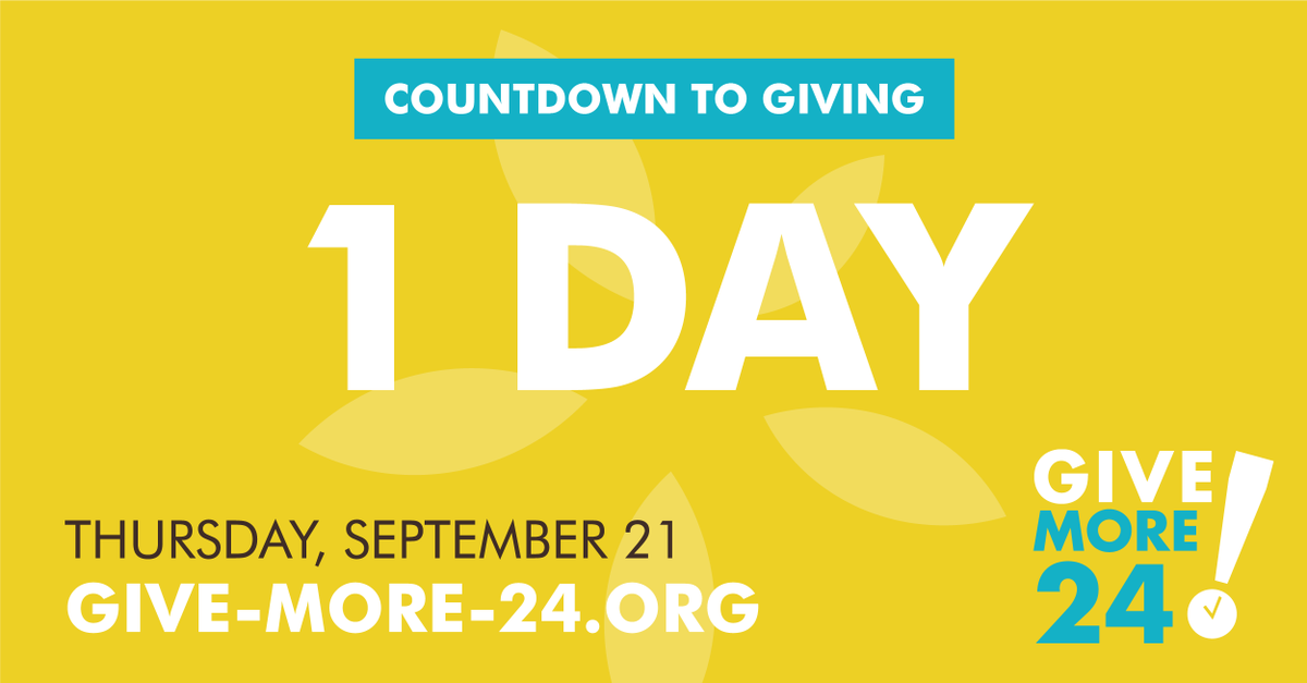 GiveMore24's tweet photo. Tomorrow is the day!!! Join in the 24-hour community give and you'll make a lifetime of difference. https://t.co/Y7PaF4pqXn https://t.co/wF0ItmXnZk