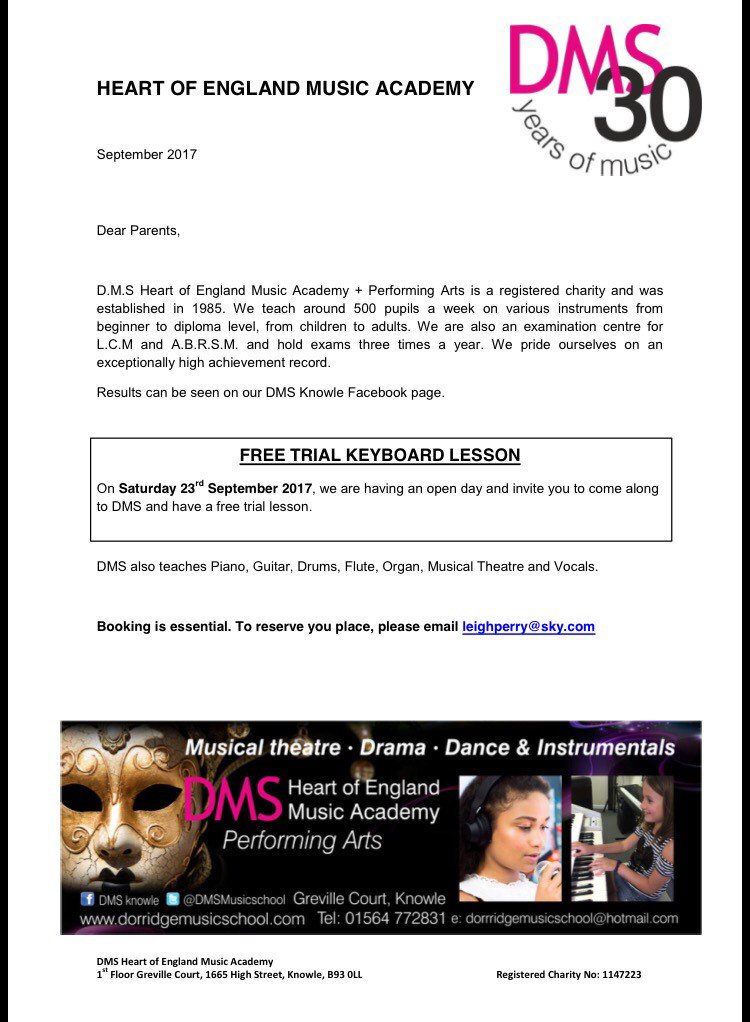 leighmusicangel's tweet photo. AreYouBooked? #OpenDay #Saturday @DMSMusicSchool 💕🎶 LookAround #TryAnInstrument @Solihull_biz @WarwickHour @Covhour https://t.co/aKwRLl5YPm
