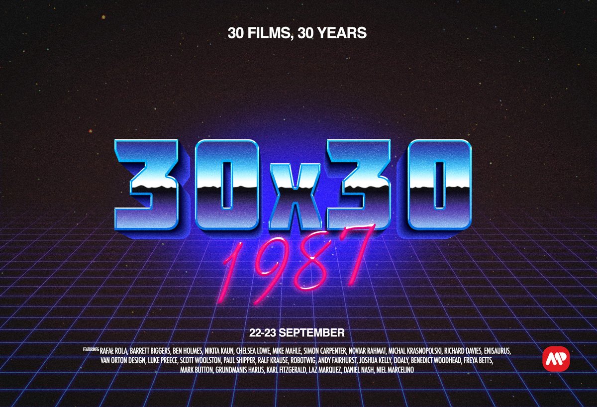 East London from 22nd-23rd September. The exhibition by <a href="/altmovieposters/">AMP - Alternative Movie Posters</a> is celebrating 30 films from 1987. Go see   alternativemovieposters.com/30x30-1987/