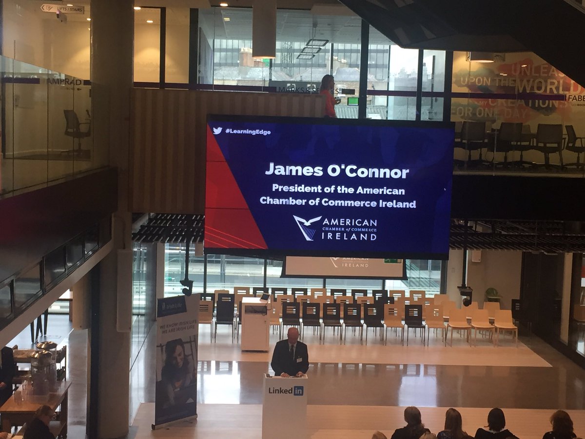 Patter2Vivienne's tweet image. 3rd AmCham education conference kick off at LinkedIn EMEA HQ. Strong focus on STEM at primary and second level #learningedge