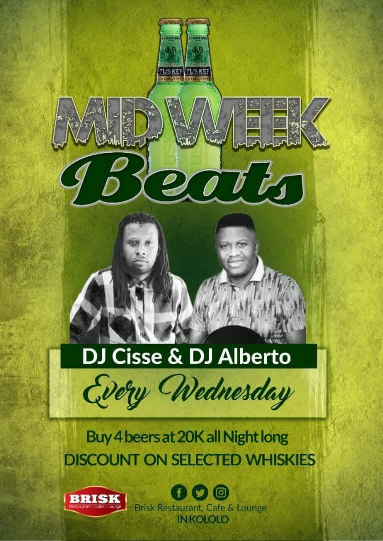 BriskLoungeUG's tweet photo. It's on tonight again
4beers@20k all night long
#MidWeekBeats
@Rkk_Rayz @Jude_Mugabi @Bobee_Robert @Shirley_Baguma https://t.co/O0lFQGm9po