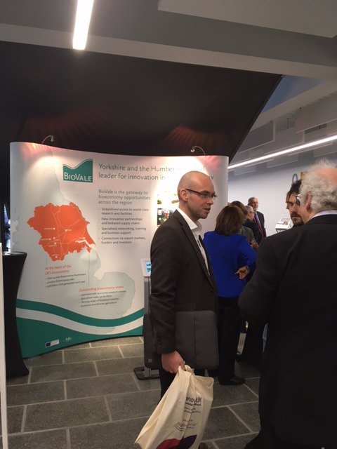 BioYorkshire's tweet photo. Busy morning on #BioVale stand at the #ChemIBShowcase event today! Pop long & find out more about what we do #bioeconomy #cluster @KTNUK https://t.co/2DTM14gQH1