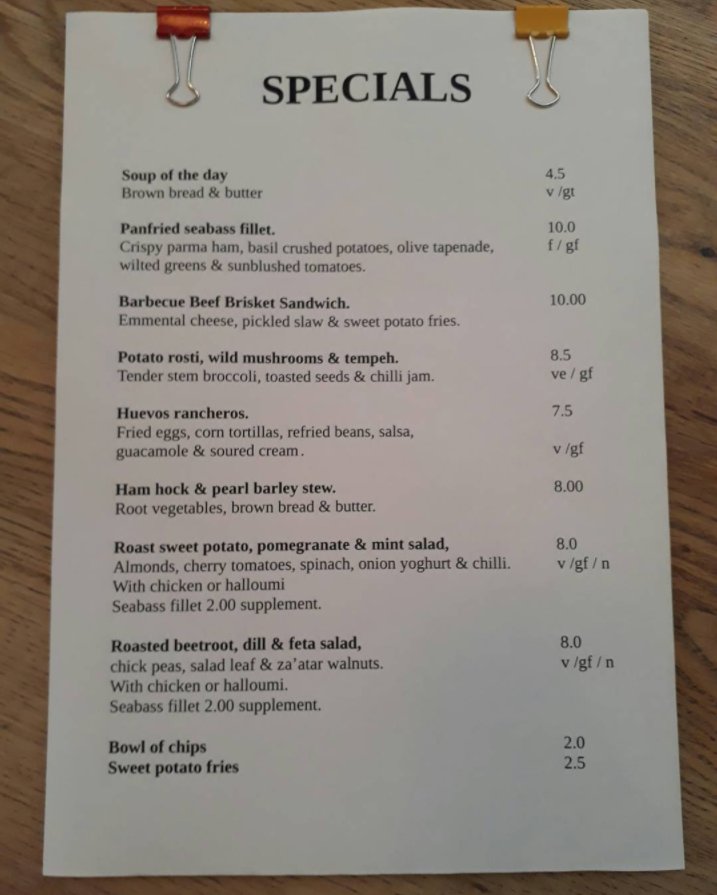 Here are this week's specials!

(Just because we have ham hock &amp; pearl barley stew doesn't mean it's time to put the heating on yet)... 🔥🔥🔥