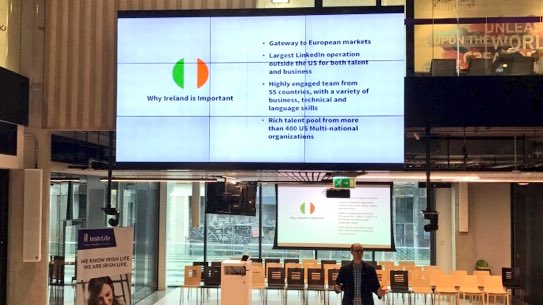 GlandoreNetwork's tweet image. On this, the exciting week that @LinkedIn launched their new Dublin offices, Kevin Delaney explains #WhyIreland 🇺🇸🇮🇪 #LearningEdge