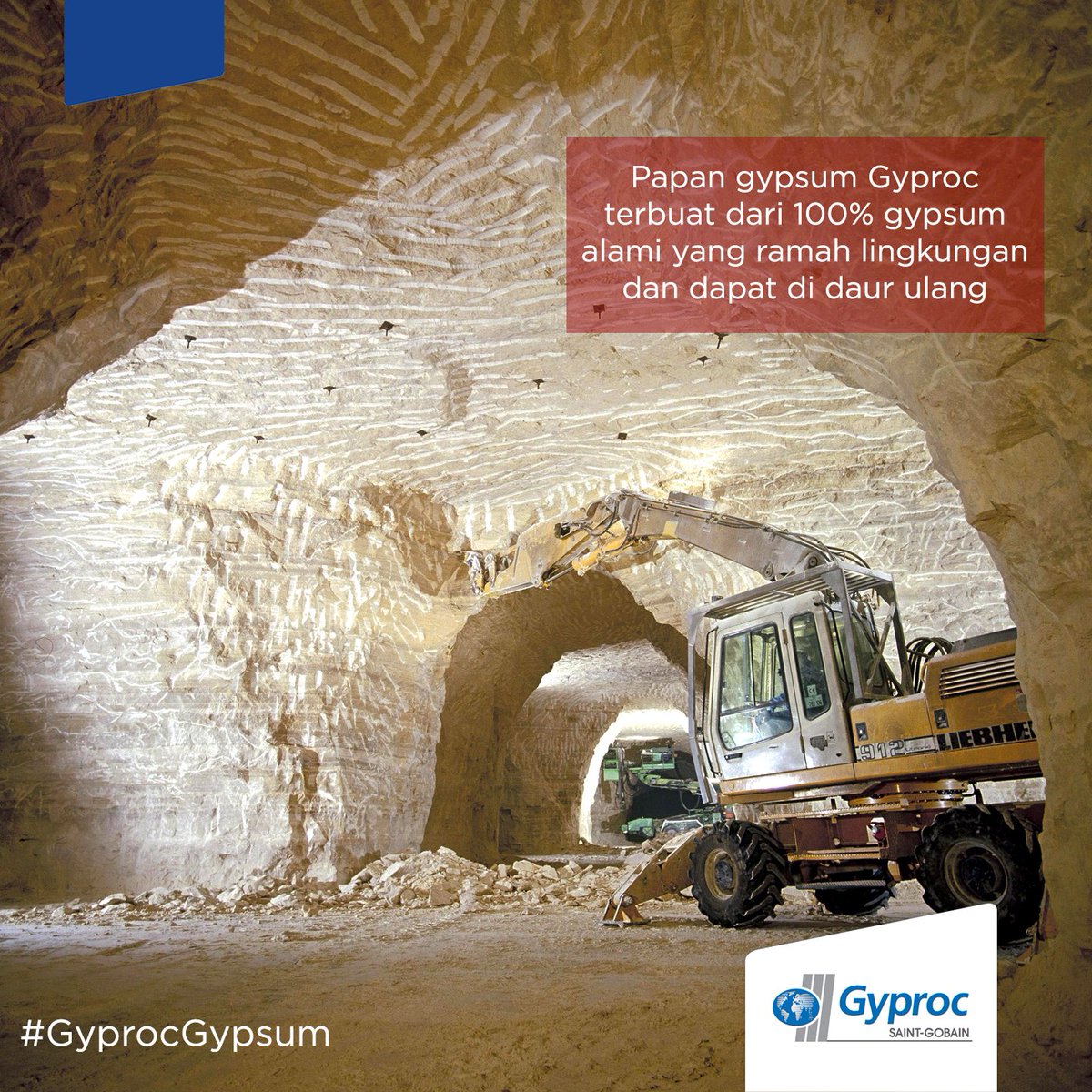 Gyproc Trivia: Seluruh produk papan gypsum kami terbuat dari 100% gypsum alami yang tentunya ramah lingkungan 🌏