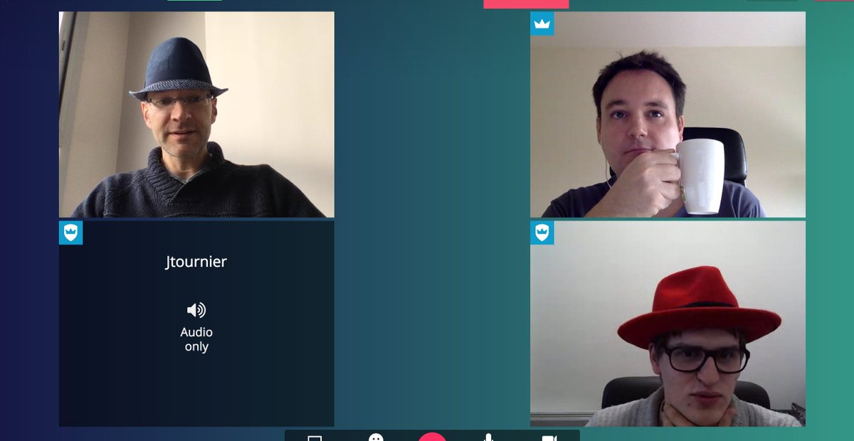 flemouel's tweet photo. Working in #Dynamid @citi_lab ! @jponge @jibtrystram in action ! #RedHat #HatGang #Remote @insadelyon https://t.co/bWiqlpvFmf
