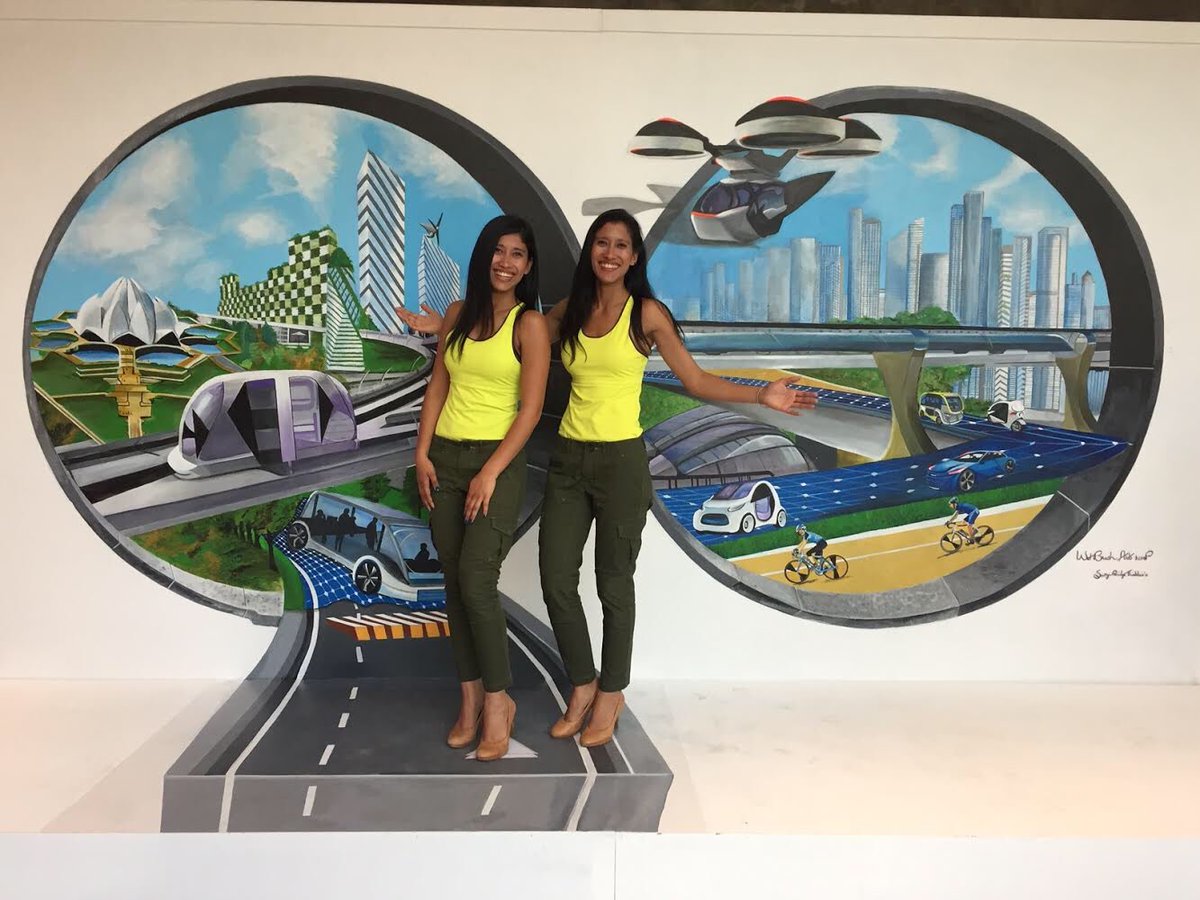 Beingind's tweet photo. .@NungshiTashi posing for us at the @FordIndia futuristic 3D installation that's actually 2D (No, seriously) #CityOfTomorrow https://t.co/qX9Ie5PZ4k