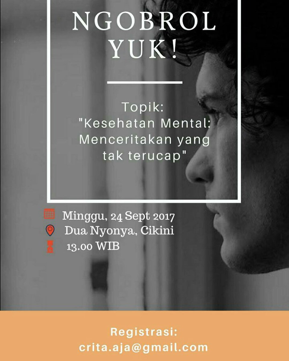 H-4! Kenapa sih topik seputar #mentalhealth jarang terekspos? Apa saja yang dihadapi oleh teman2 yg mengalami #mentalhealth issue? Join us