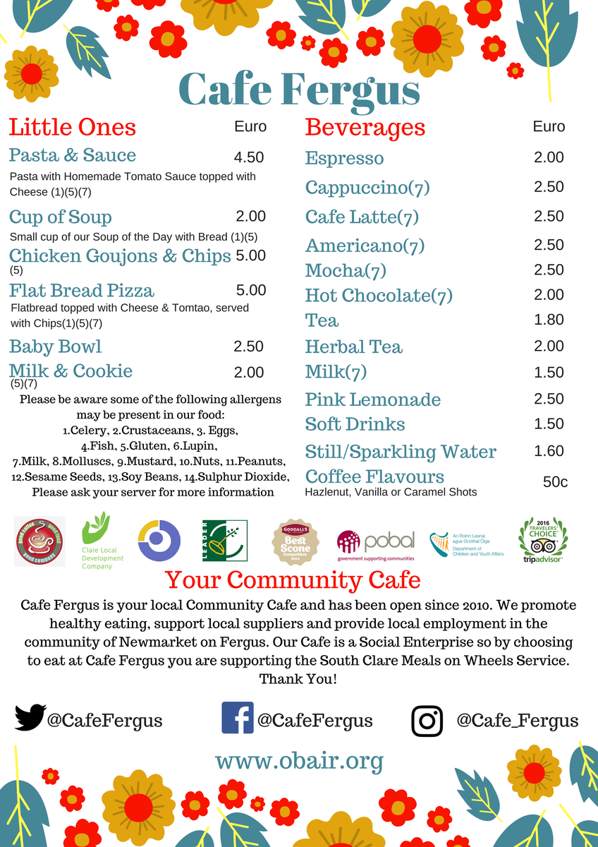 CafeFergus's tweet photo. Lovely New Autumn Menu happening here @CafeFergus #cafefergus #tripadvisor #top10destination #wildatlanticway #coclarefoodtours https://t.co/sjKFlc1NIi