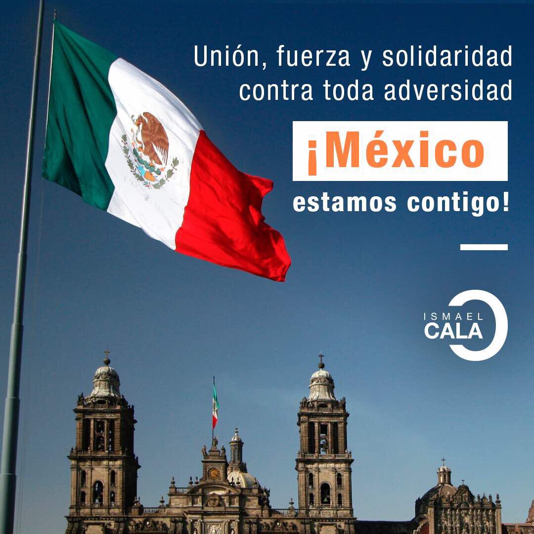 En estos difíciles momentos, ¡fuerza y solidaridad para México!