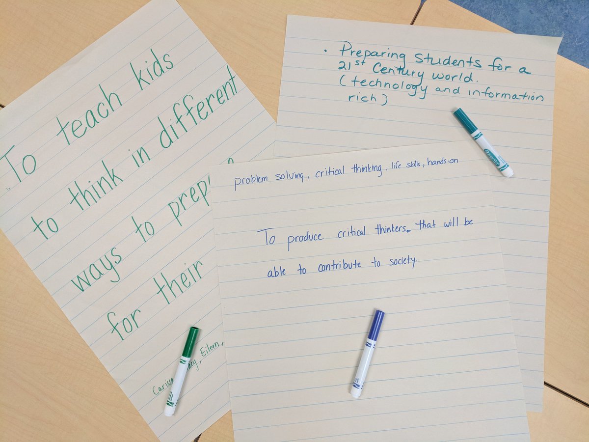 CarissaMNoel's tweet photo. Best way to start the day! STEMK12 dept thinks hard to design vision about impact on kids... and donuts. @muhlsd #criticalthinkingwednesday https://t.co/e2WNhxqh98