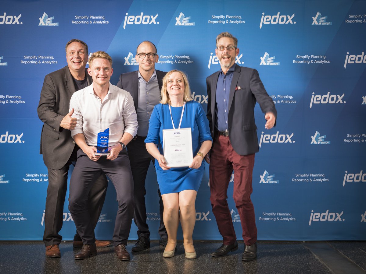 Jedox's tweet photo. Honoring our #solution experts @PerfectSightSAS, @bi_finance, #GypsilonSoftware &amp; @Affecto last night #JedoxPS17 https://t.co/ueubPIarjO