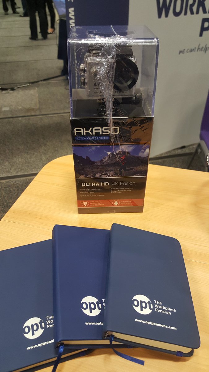 Jay_CreatAE's tweet image. Come see Opt Pensions today at the ICAS conference for a chance to win an Akaso Ultra HD action cam #autoenrolment #ICASConference
