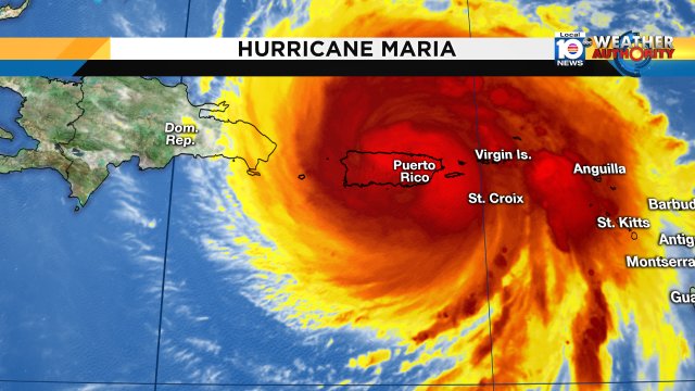 Eye of Maria located over eastern Puerto Rico https://t.co/QDZxWVM7jF