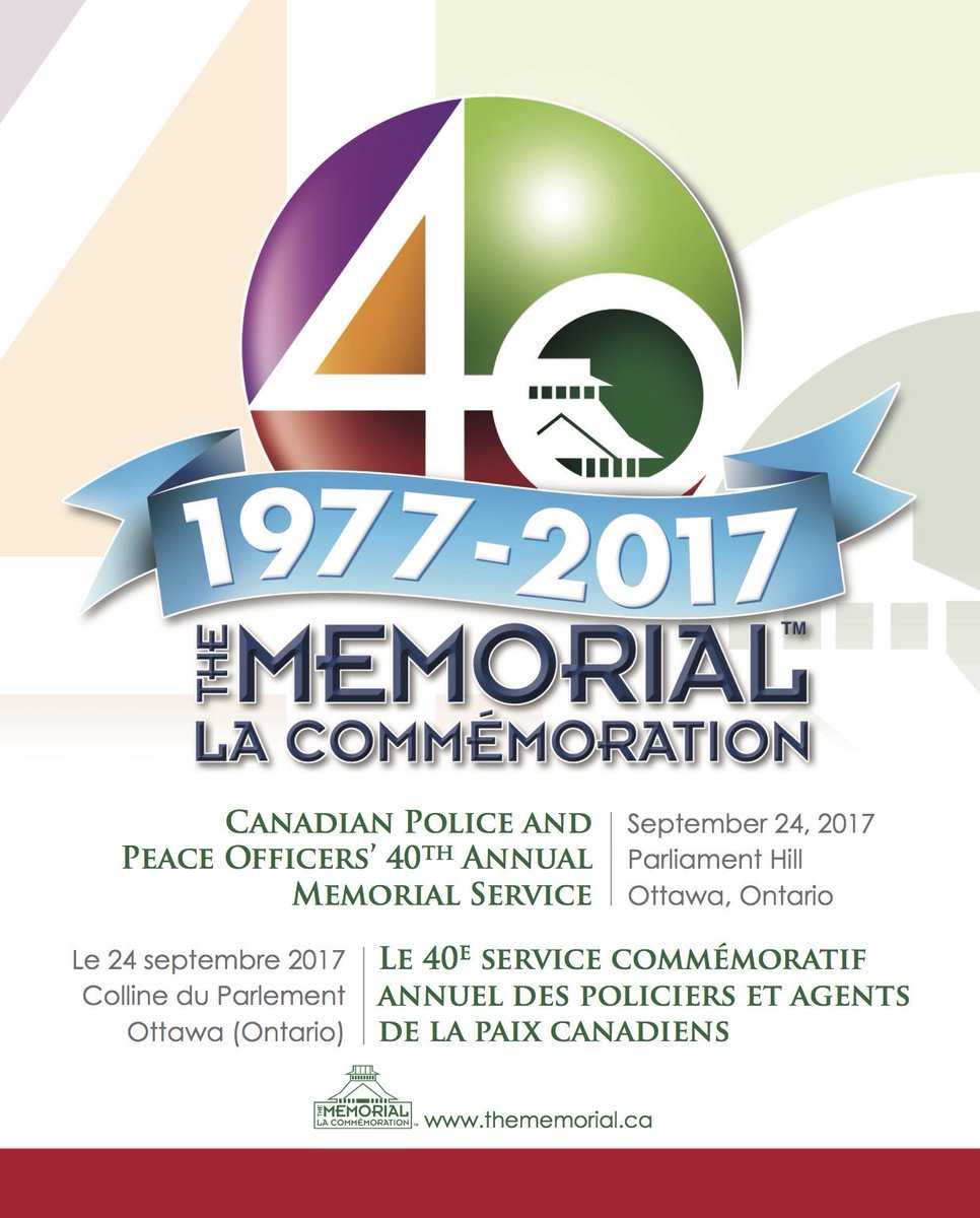CPPOM's tweet image. Schedule of events 40th Anniversary Canadian Police &amp;amp; Peace Officers Memorial weekend in Ottawa Ontario Canada Sept 22-24/2017 #HeroesInLife