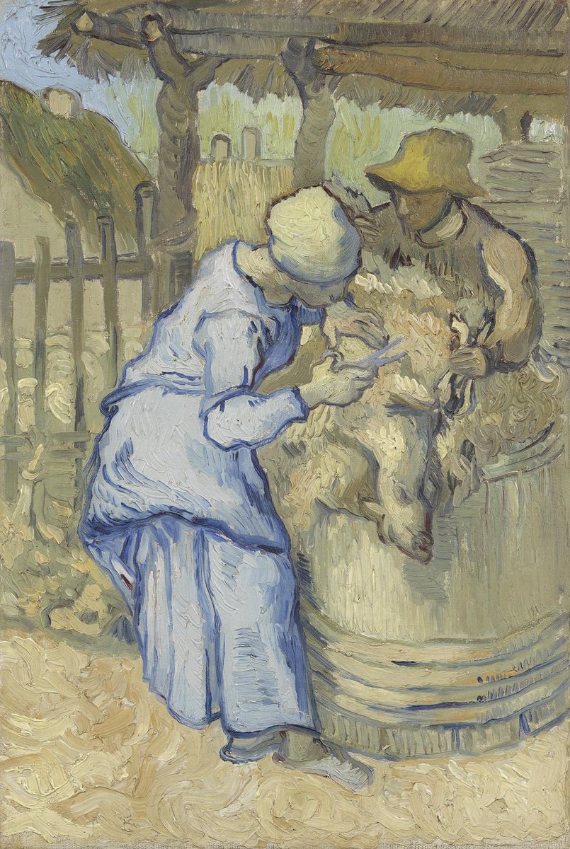 VanGoghTheLife's tweet photo. #VanGogh of the Day: The Sheepshearer (after Millet), Sept 1889. Oil on canvas, 43.6 x 29.5 cm. Van Gogh Museum, Amsterdam. @vangoghmuseum https://t.co/gv8HAkqcgM