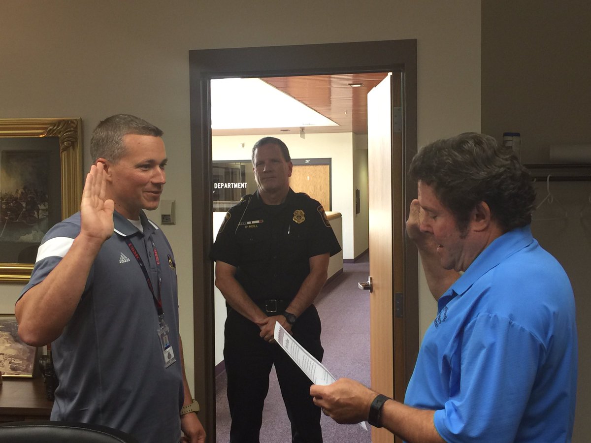 Security Director Nick Keisel was sworn in by <a href="/Reynoldsburg_OH/">City of Reynoldsburg</a> Mayor McCloud as a Reserve Police Officer for the <a href="/ReynoldsburgPD/">Reynoldsburg Police Department</a>! #reynproud