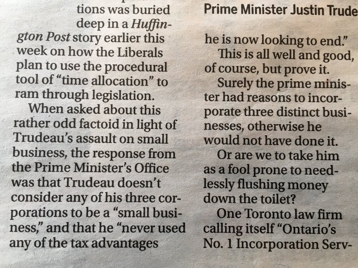 WheatGeerJJ's tweet image. Would @JustinTrudeau please tell us why he incorporated 3 of his businesses?  -from a concerned farmer. 

@Bill_Morneau 

#unfairtaxchanges