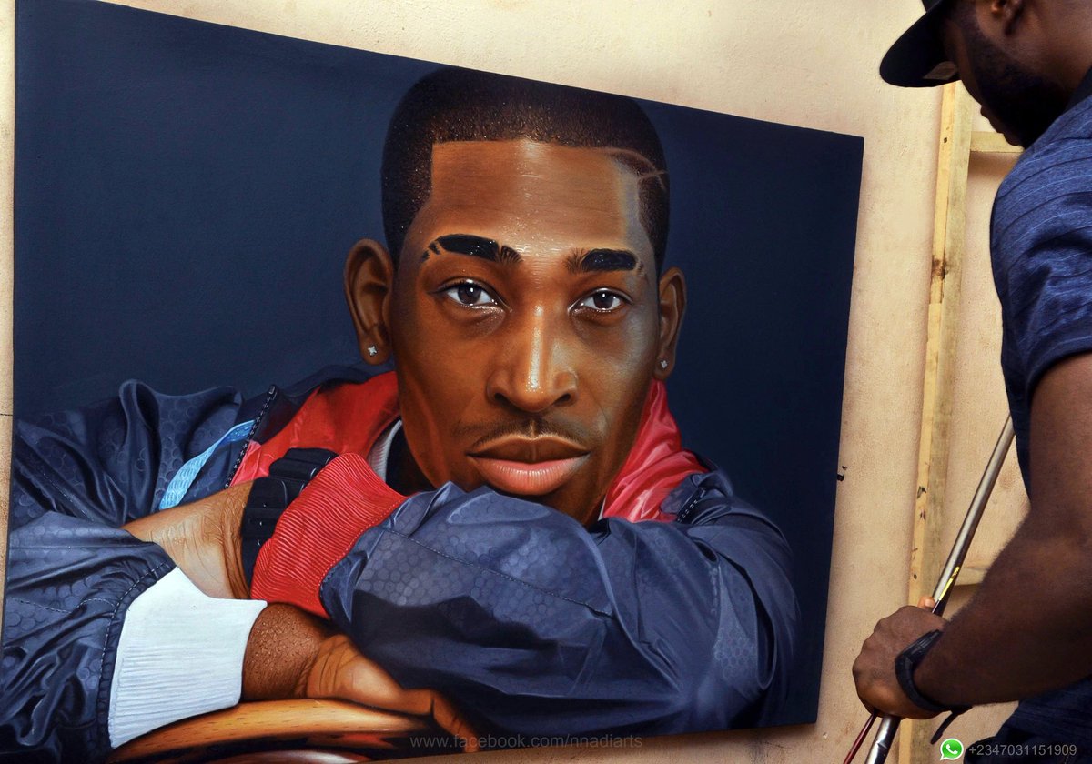 NnadiArts1's tweet photo. My name is Nnadi Ikechukwu  from Nigeria.🇳🇬
And I paint hyper realistic portraits. 
#drawingwhileblack https://t.co/rs7u8pxhA7