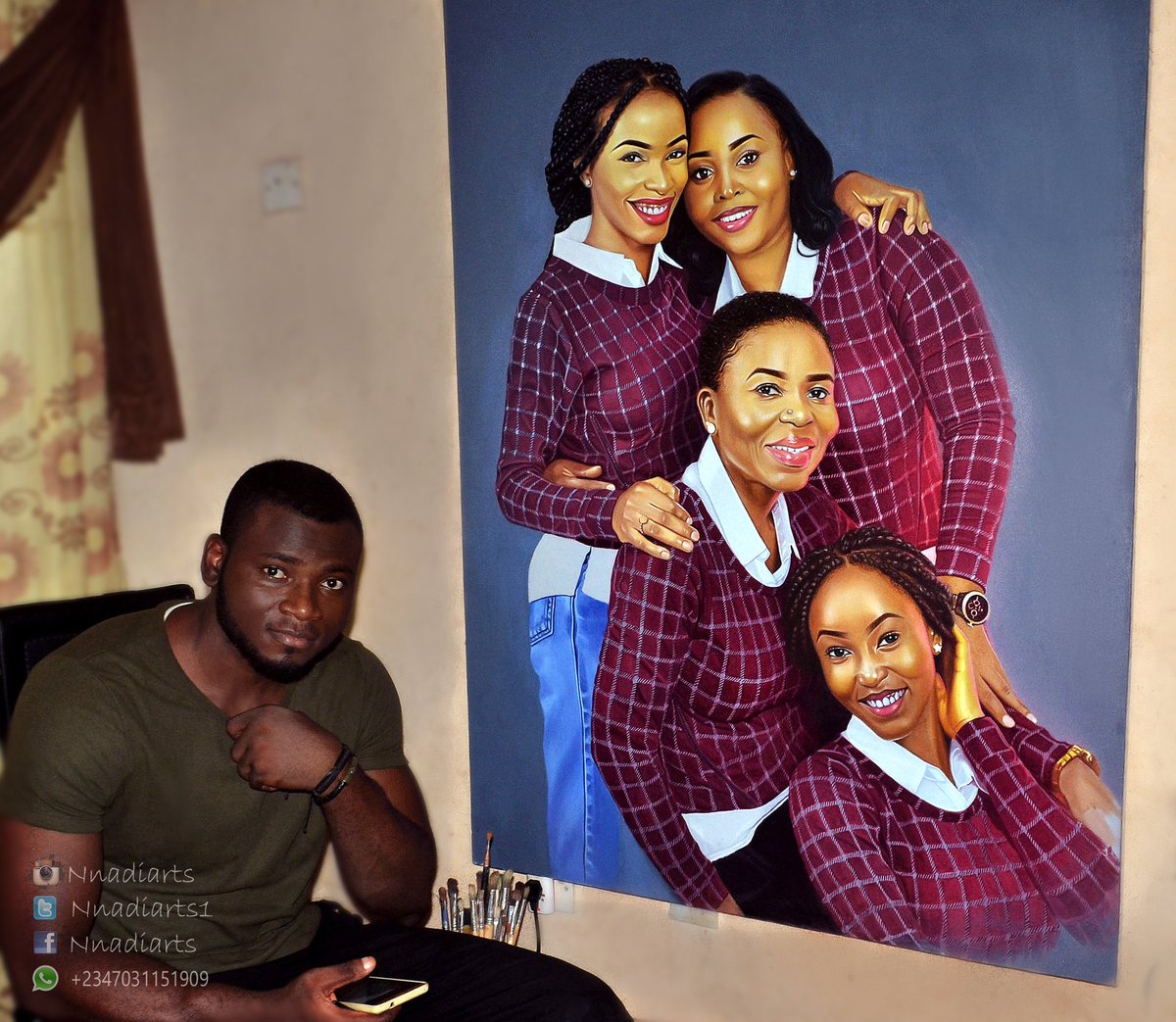NnadiArts1's tweet photo. My name is Nnadi Ikechukwu  from Nigeria.🇳🇬
And I paint hyper realistic portraits. 
#drawingwhileblack https://t.co/rs7u8pxhA7