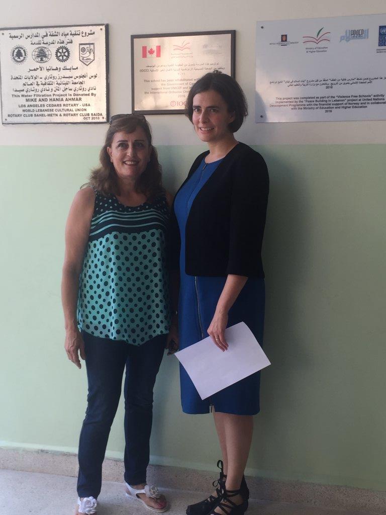 CanadaLebanon's tweet photo. Ambassador-designate Lamoureux visits #Canadian funded education projects w/ @UNICEFLebanon  @AbaadMENA   @Caritaslb @mercycorps https://t.co/lf7jkpBfa7