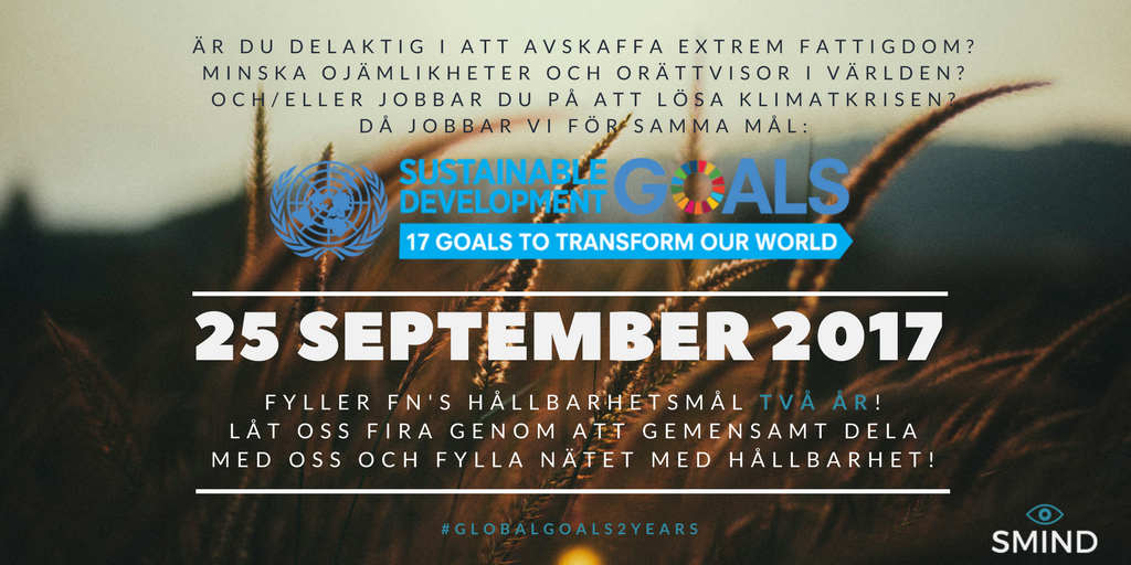 SMIND_AB's tweet photo. Alla kan göra det! Hur gör du det? Fyll internet med hållbarhet på måndag!
#GlobalGoals2Years #SMIND #SustainableMind #Hållbarhet #CSR https://t.co/xSu0jobxXE