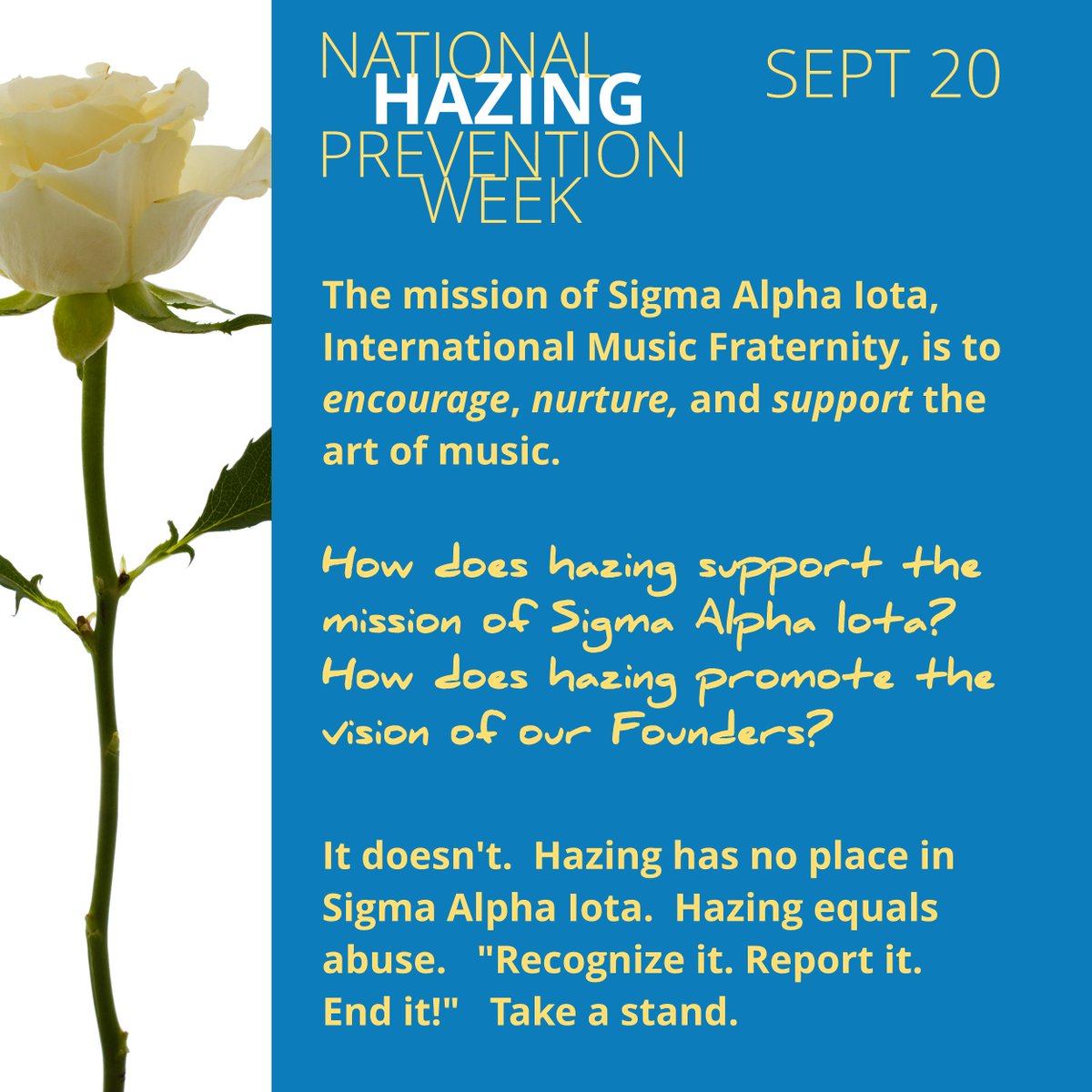 SAINH's tweet photo. Hazing has no place in Sigma Alpha Iota. #nationalhazingpreventionweek https://t.co/16Engs5tZm