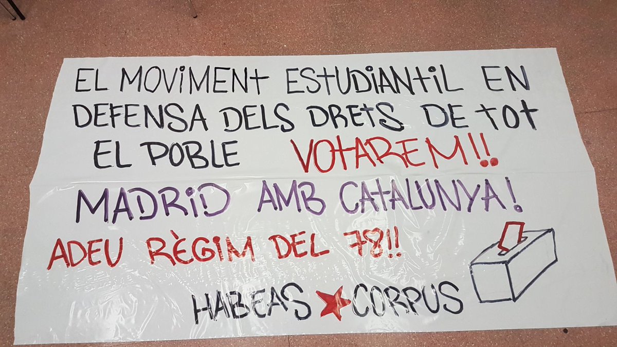 aehabeascorpus's tweet photo. Desde la Universidad Autónoma de Madrid nos solidarizamos contra todo tipo de represión contra la democràcia #VOTAREM @cupnacional https://t.co/RMJSl75JpC